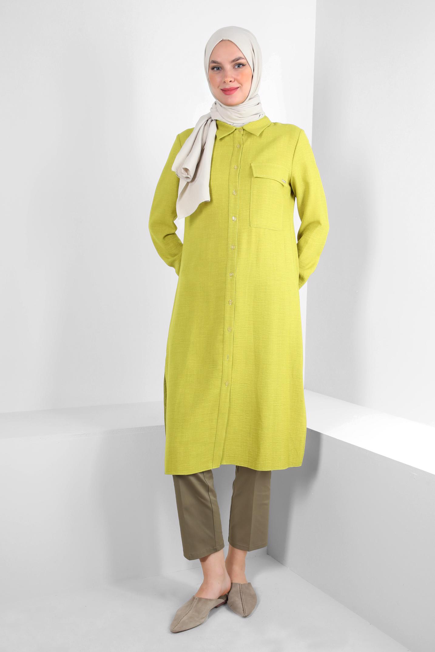 Tesettür giyim HAKİ DAR PAÇA KLASİK PANTOLON 70534